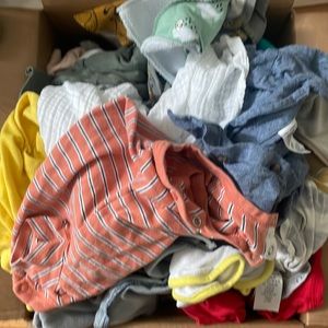 3 box’s of baby clothes from newborn-9months. Bibs, shorts, socks and long sleve